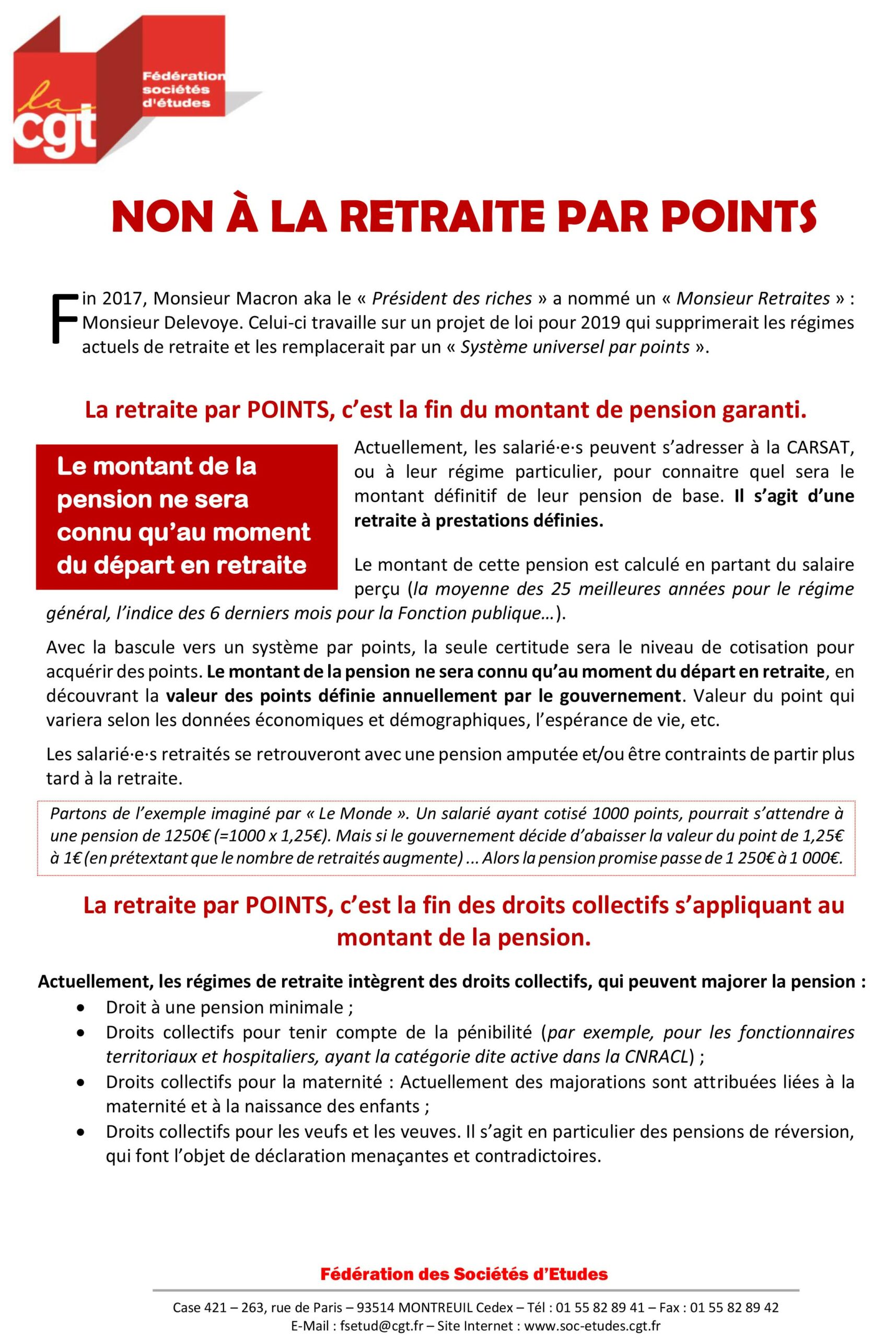Non à la retraite par points